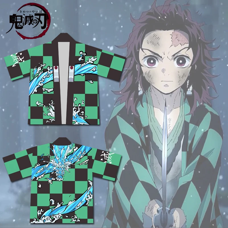 Демон убийца: Kimetsu no Yaiba Kamado Tanjirou косплей кимоно юката плащ для мужчин и женщин Haori