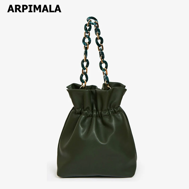 ARPIMALA 2019 сумка-мешок на шнурке большая акриловая цепочка сумки для девушек милая