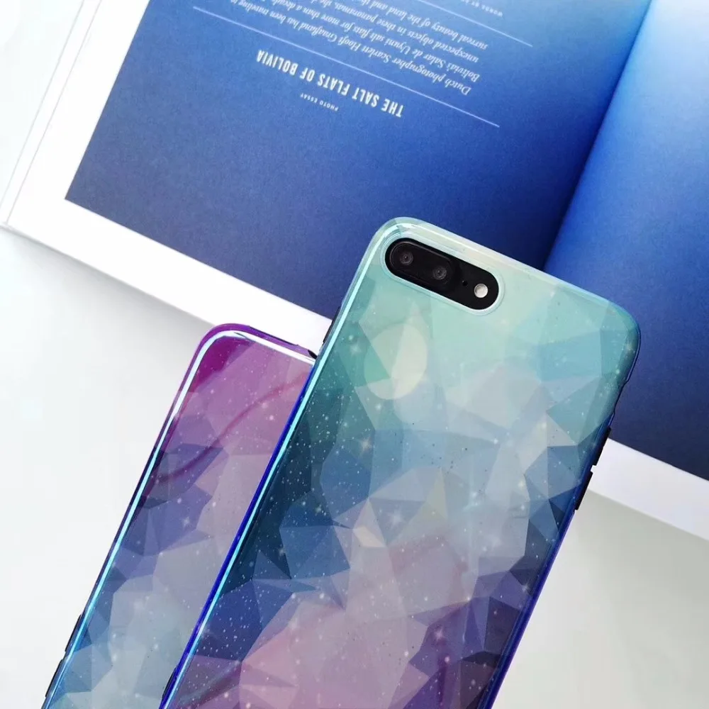 Цветной градиентный Blu-Ray чехол для iPhone X 7 6 6s 8 Plus Соединенные геометрические
