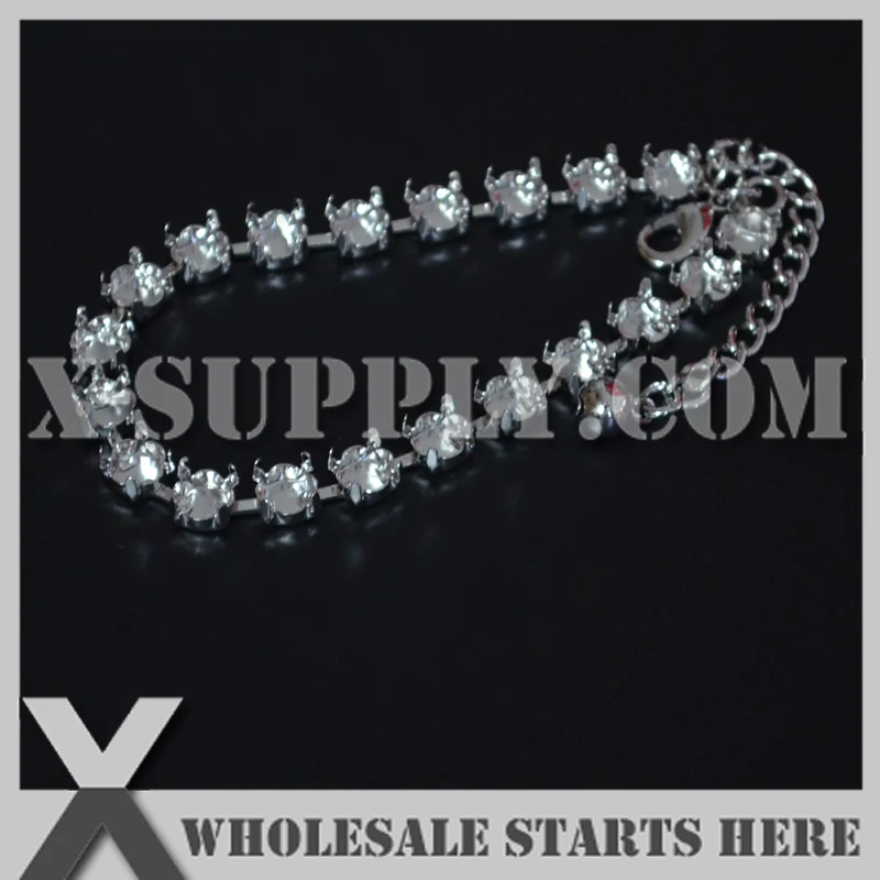 SS28(6 мм) Круглая пустая цепь для теннисного браслета украшения ювелирных изделий