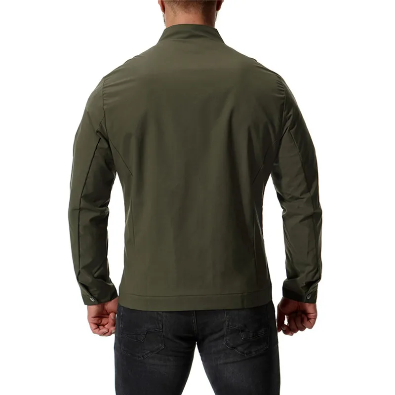 Британский стиль мужская хлопковая однотонная тонкая куртка повседневная с