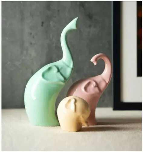 Семейная статуя слона домашний декор комнатное украшение фарфоровые фигурки