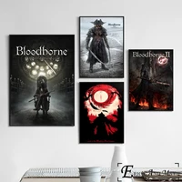 bloodborne dark hunter game posters and prints wall art decorative picture canvas painting for living room home decor unframed