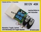 Цифровой радиопереключатель дистанционного управления, 12 в пост. Тока, 4 канала, 1 приемник, 2 передатчика, регулируемый код обучения, M4T4L42M4 + 2T4