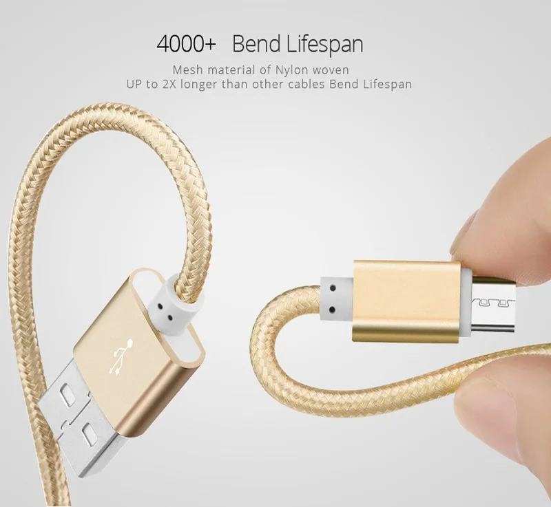 1 м нейлон 5Pin Micro usb-кабель для передачи данных (синхронизации) и зарядки зарядный