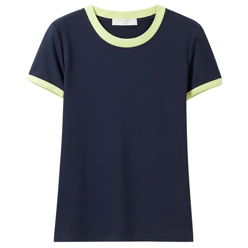 02Blue Giordano женская футболка с короткими рукавами и круглым вырезом,выполнена из натурального хлопка,есть несколько цветов данной модели - Цвет: 02Blue