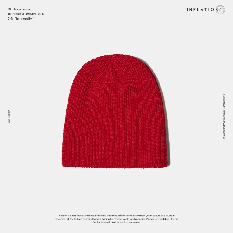 INFLATION Solid Skullies &amp Beanies Мужская теплая мешковатая шапка унисекс для девочек
