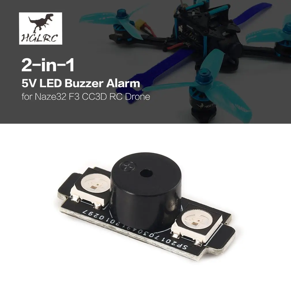 HGLRC WS2812B 5V 2-в-1 Красочный светодиодный базовый двигатель светильник с звуковой сигнал для Naze32 F3 CC3D F светильник Управление FPV RC Дрон для гонок