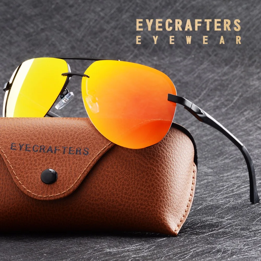 Мужские Солнцезащитные очки авиаторы зеркальные поляризационные