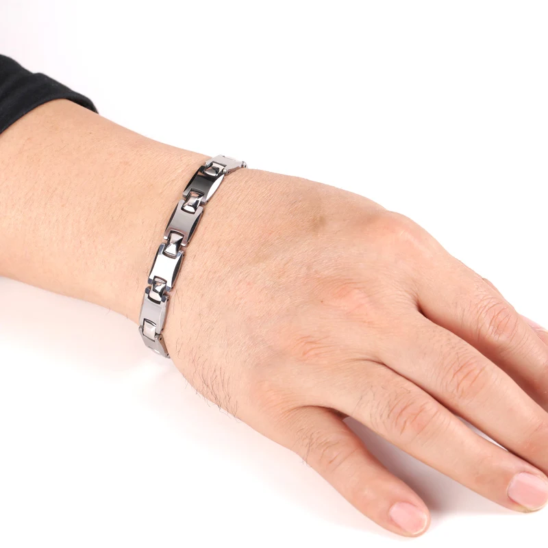 Olowu модный мужской и женский здоровый браслет из титановой стали Магнитный