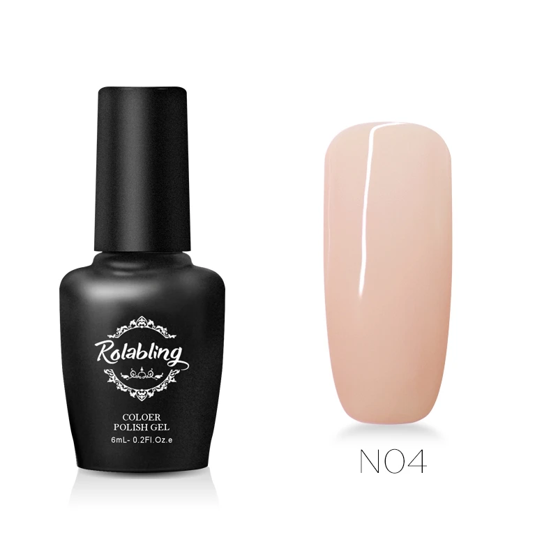 N04 Rolabling 12 телесных цветов Гель-лак для ногтей 6 мл Гель-лак Vernis верхнее Базовое покрытие маникюрный УФ-светодиодный лак - Цвет: N04