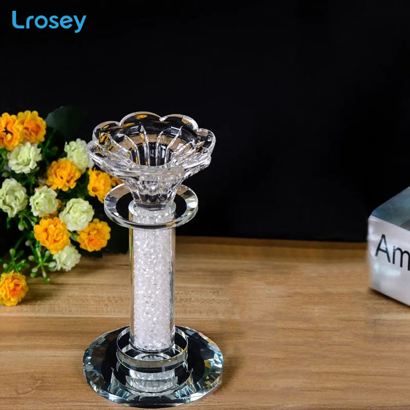 15cm high Высококлассный европейский Хрустальный подсвечник освещение украшение стола Свадебные комнаты товары для романтической свадьбы хрустальный подсвечник - Цвет: 15cm high