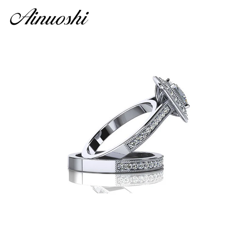 AINUOSHI новинка фирменный стиль 1 карат принцесса обручальное кольцо Настоящее