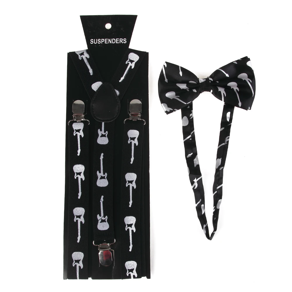 Подтяжки для мужчин и женщин регулируемые 2 5 см широкие черные белые с принтом