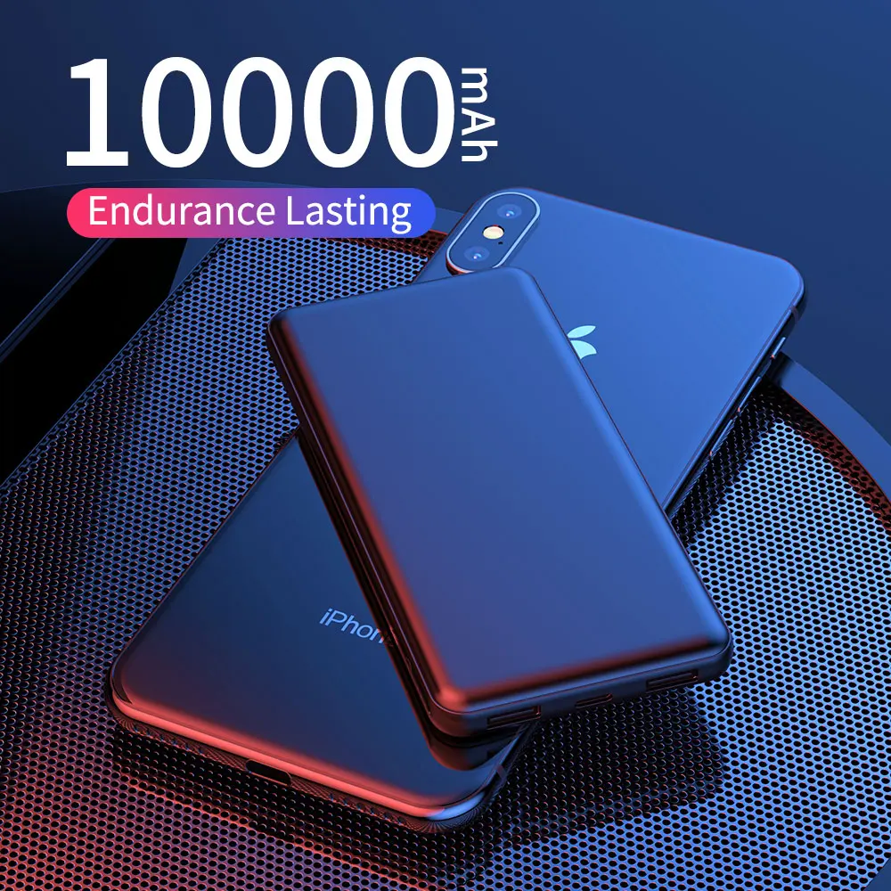 ROCK power Bank Ультратонкий внешний аккумулятор 10000 мАч портативное зарядное устройство Универсальный мобильный телефон внешний аккумулятор для samsung Xiaomi