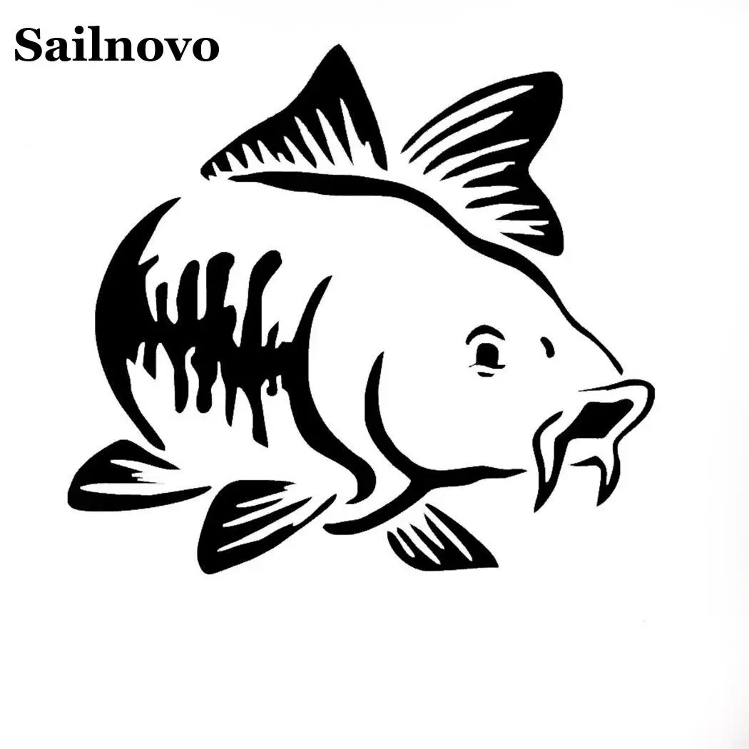Sailnovo 14 см Милая Автомобильная наклейка наклейки на окна карпа рыбы