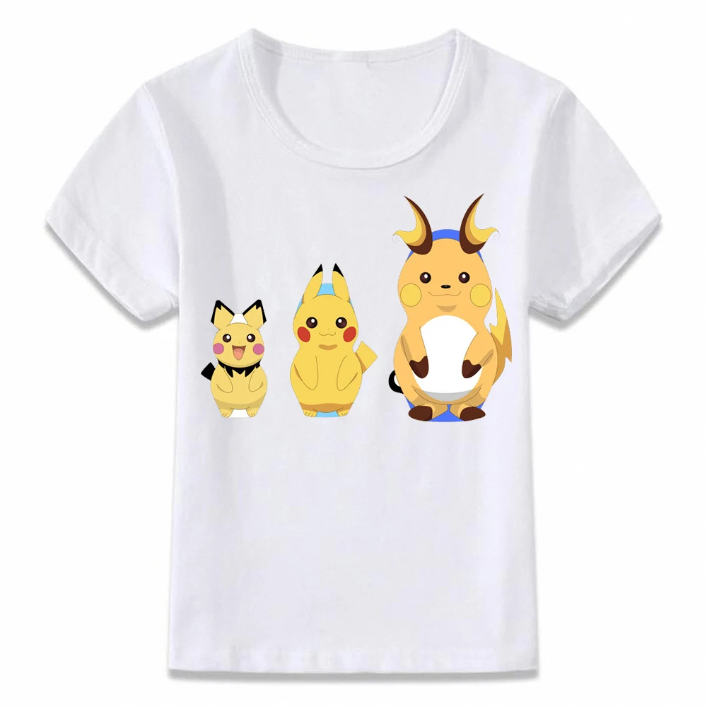 Kids Clothes T Shirt Matryoshka Pikachu Evolution Pichu Pokemon T-shirt for Boys and Girls Shirts Tee oal009