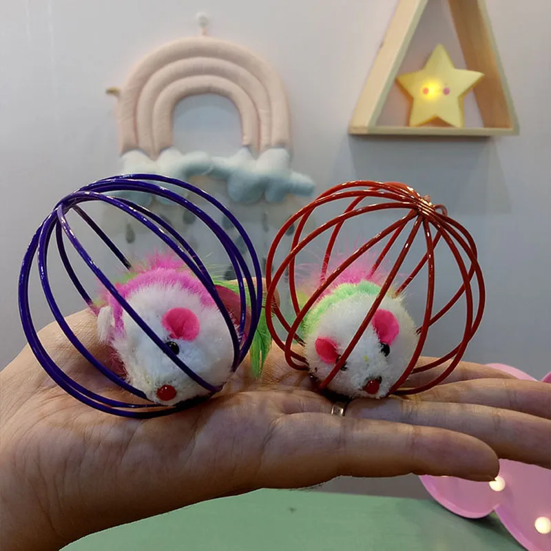 Забавный питомец котенок кошка игрушки играющая мышь крыса мыши мячи клетка для
