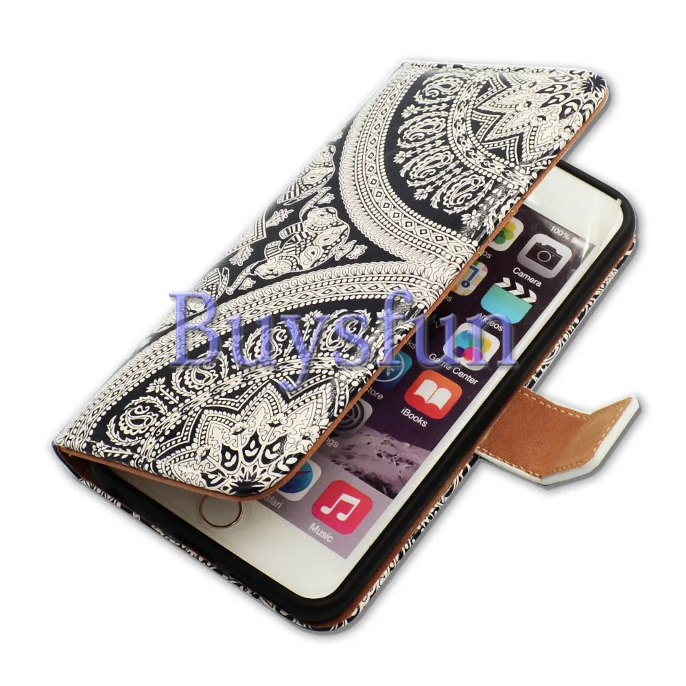 Bcov Белый Круговой Мандала дело Бумажник Кожаный Чехол Для iphone 6 plus/6 S Plus 100019789 |