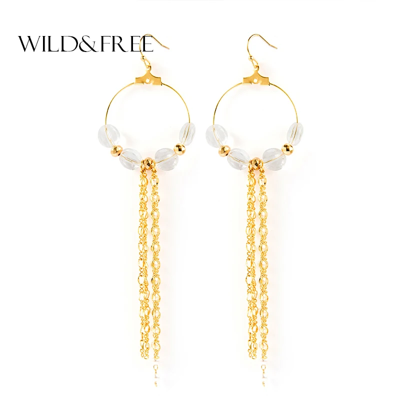 Серьги с кисточками Wild &amp Free новый дизайн Золотые круглые серьги для женщин