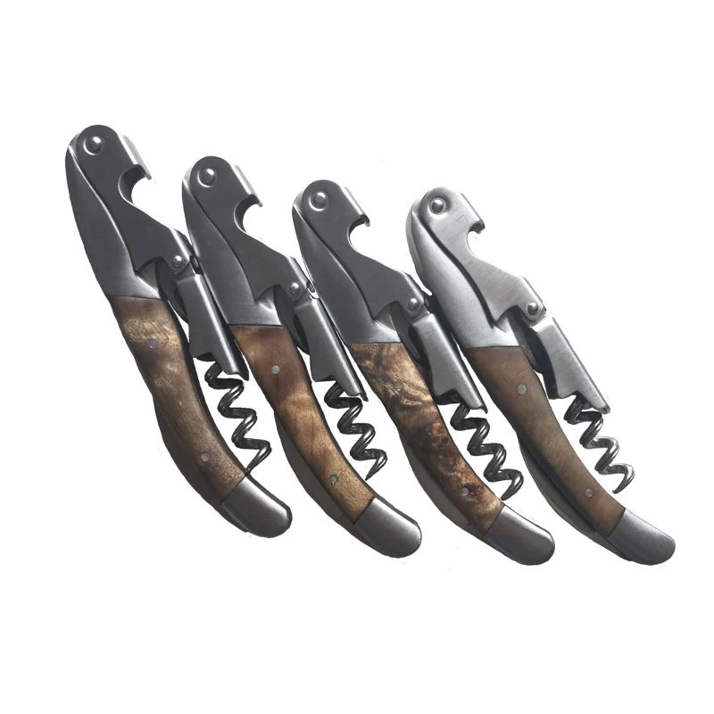 Высокое качество нержавеющая сталь открывалка для вина деревянной ручкой Multi