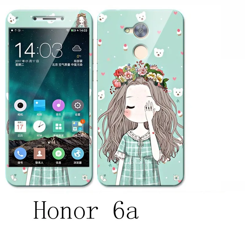 Чехол huawei honor 6a 360 градусов защитный чехол из ТПУ + цветной Интегрированный