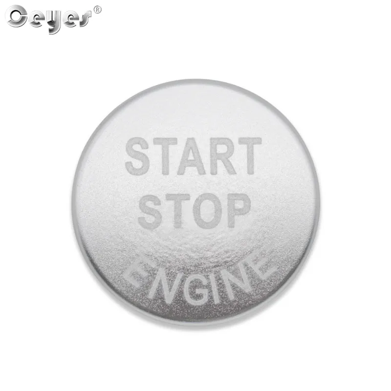 Silver Button Cover Ceyes автомобильный Стайлинг переключатель одна кнопка двигателя Start Stop кольца крышки без отверстия аксессуары чехол для Nissan Qashqai J11 стикер - Название цвета: Silver Button Cover