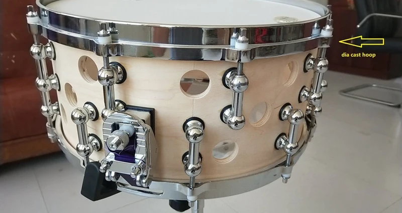 body hole birch wood snare drum 14inch x 6.5inch deep