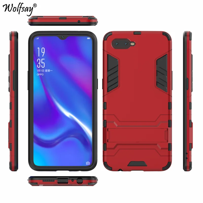 Чехол Wolfsay чехол для телефона Oppo K1 из ТПУ и поликарбоната противоударный полный