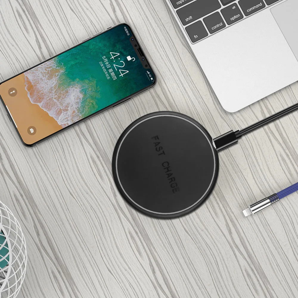 Беспроводное зарядное устройство Kebidu круглая зарядная подставка для iPhone X Xs Max XR 8