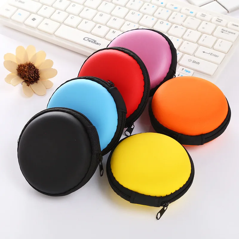 Fashion Mini Round Coin Purse Bag Women Neutral Earphone Case Wallet Data Cable Storage Box Portable Ear Phone Key Headset Pouch | Багаж и
