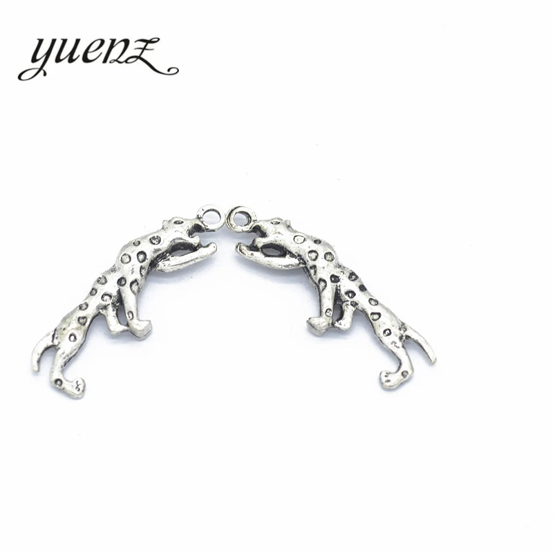 YuenZ 6 шт Подвески с леопардом античный серебряный цвет кулон подходит для