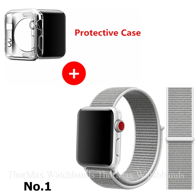 1-Seashell Ремешок для Apple Watch Series 4 3 2 1 38 мм 42 мм нейлоновый мягкий дышащий браслет сменный ремешок Спортивная петля для iwatch 4 40 мм 44 мм - Цвет ремешка: 1-Seashell