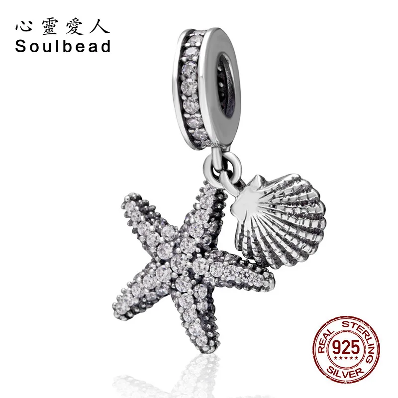 Soulbead 925 пробы серебряные подвески в виде тропических звезд и морских ракушек с