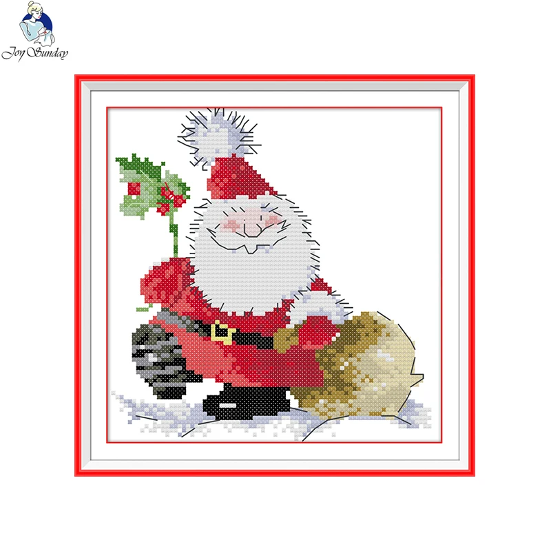 Фото Набор для вышивки крестиком Joy Sunday с Санта Клаусом DMC 11CT 14CT рождественские наборы