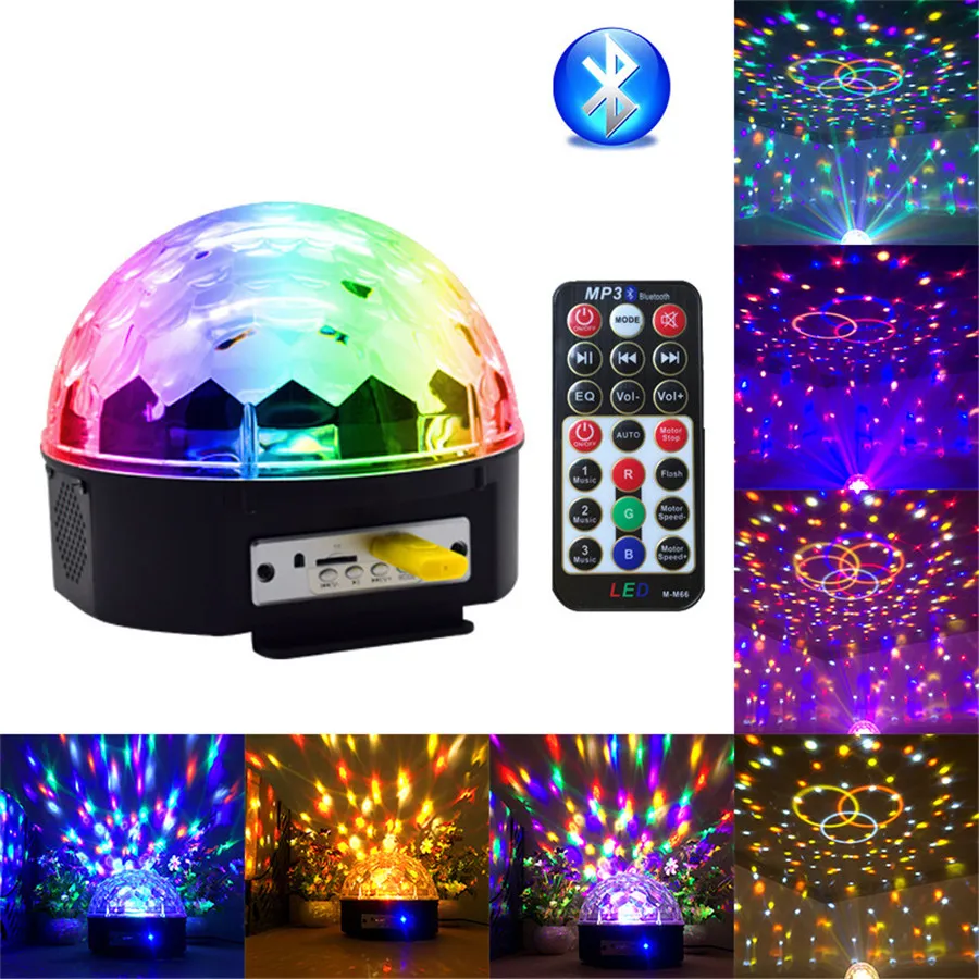 

9 Colors Bluetooth Led Disco Ball Lamp AC85-265V EU/US plug Speaker MP3 RGB Stage Lamp DJ Laser Music Player Xmas Party Lights