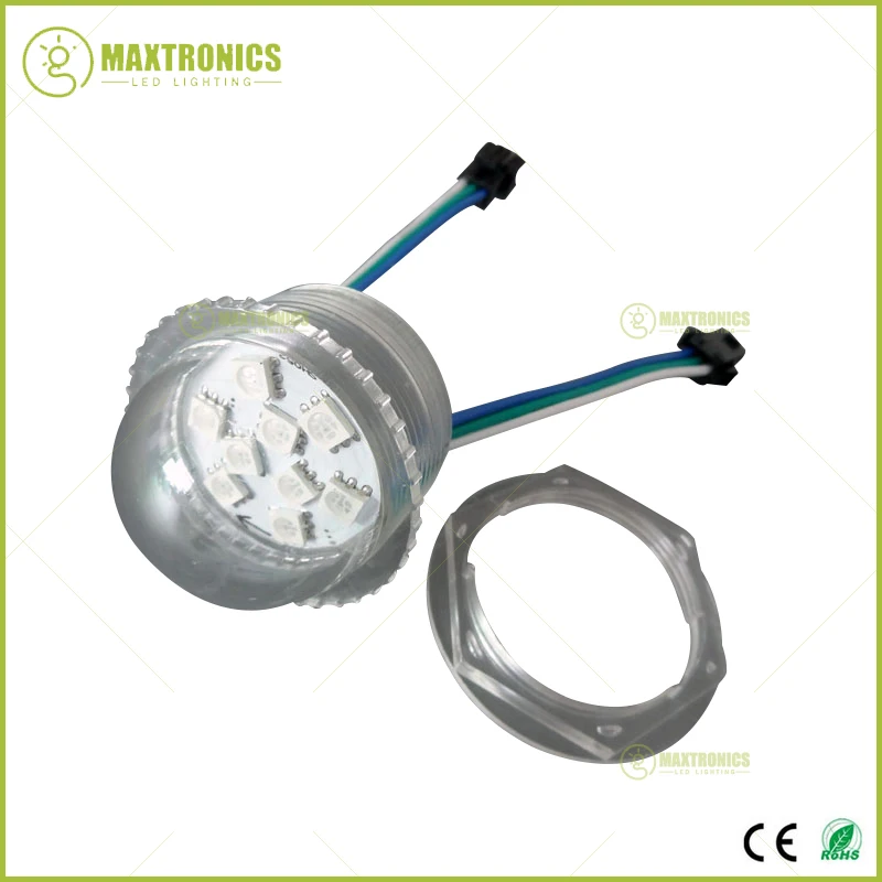 Оптовая продажа 200 шт. WS2811 DC12V 36 мм 9 светодиодов прозрачная крышка SMD 5050 rgb пикселей