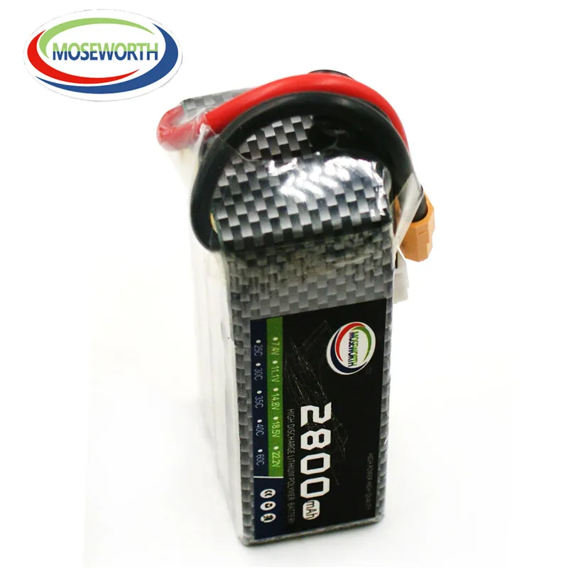Moseworth 6 S RC Lipo Батарея 22.2 В 30C 2800 мАч для самолета rc автомобиля дроны лодка Quadcopter