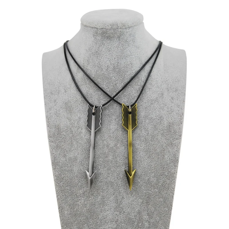 

Original New Men's Leather Chain Retro Gold Arrow Choker Necklace Vintage Arrows Chockers Pendant Necklace Female Jewelry Gift