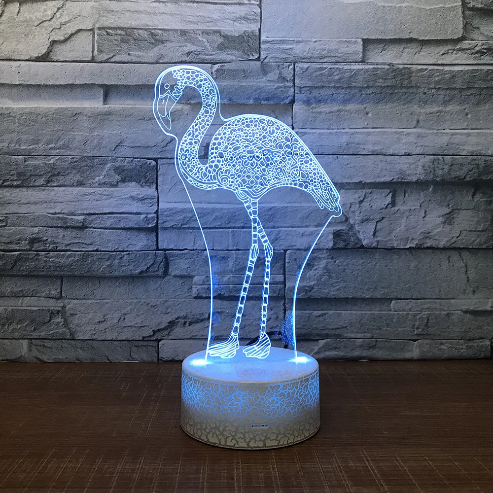 

Flamingo 3D LED RGB Night Light 7 Color Change Desk Light Action Figures 117 Boys Girls Christmas Toys