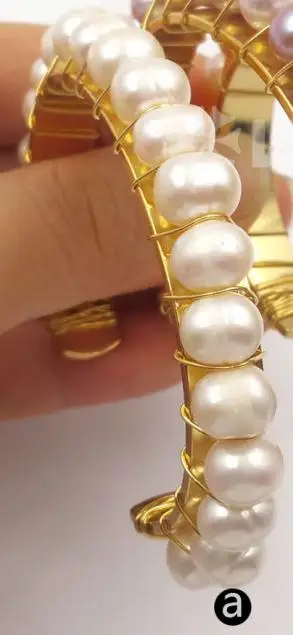 a WT-B474 WKT New Arrivals Natural Pearl Handmade Bracelet With Metal Dipped Women Fashion Bracelet Jewelry - Metal Color: a