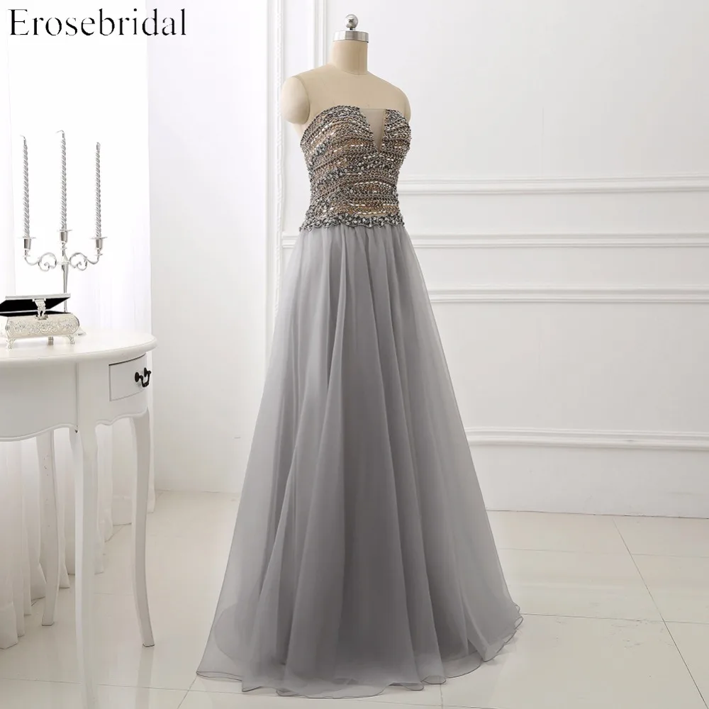 Роскошные вечерние платья с бисером, Erosrbridal, Длинные вечерние платья трапециевидной формы на выпускной, сексуальные платья с глубоким v-образным вырезом на спине, vestido de festa AR-B6