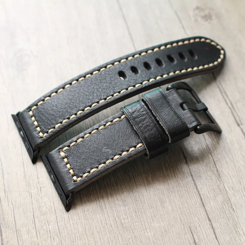 Ручной итальянский кожаный ремешок для iwatch Apple Watch Для мужчин 42 мм растительного