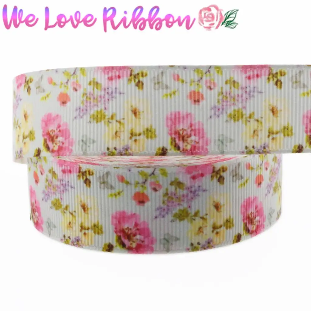 7/8 &quot22 мм Цветок серии Довольно Флора печатных Grosgrain ленты волосы Bowknots делая 10