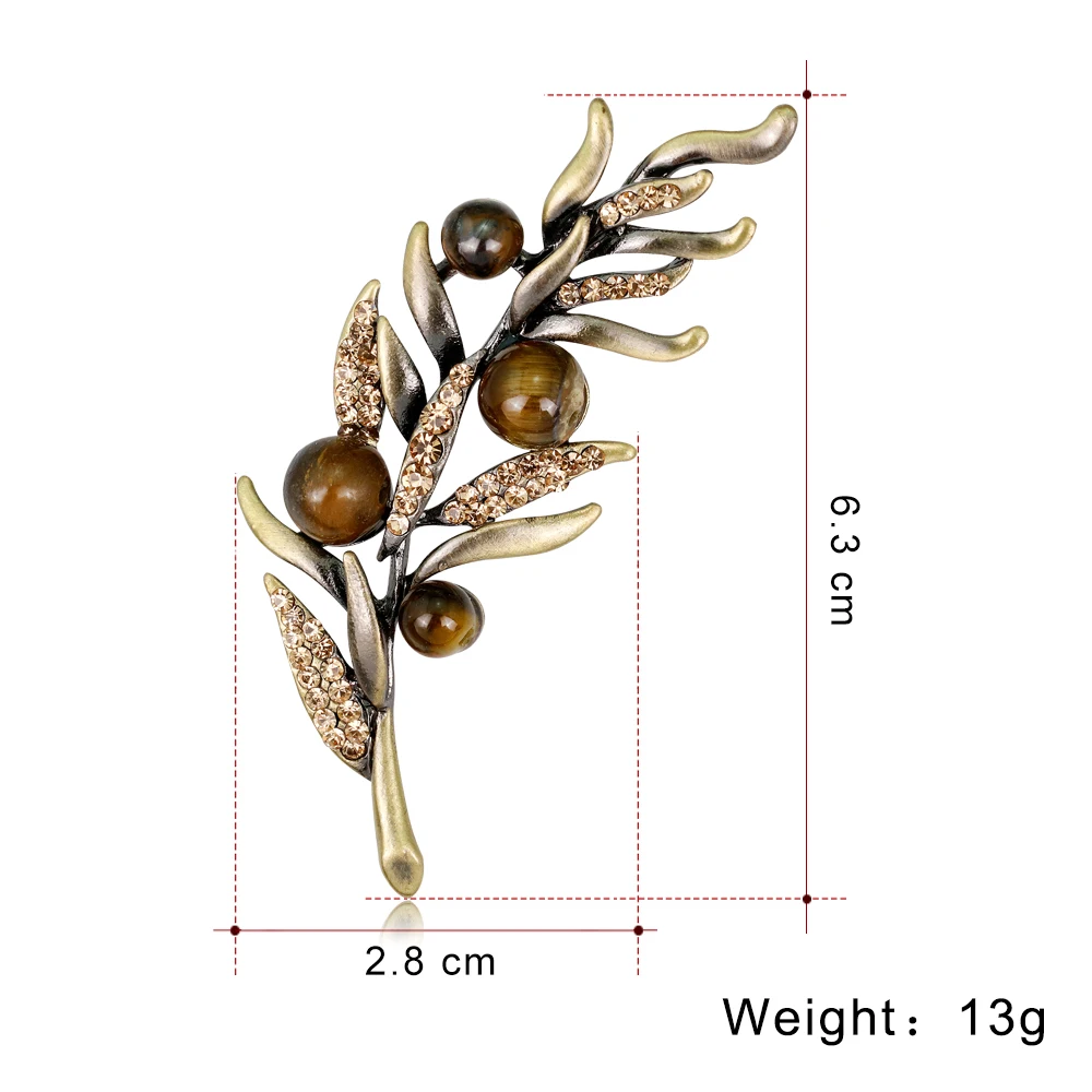 Модные ювелирные изделия винтажные натуральный камень дерево брошь с