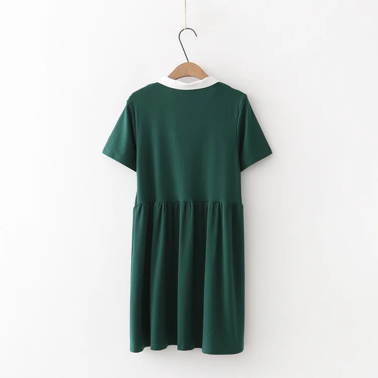 2018 летнее платье небольшой свежий галстук женский темно-зеленый тонкий Средний