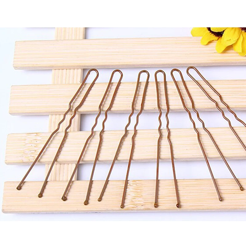Bobby pins коричневый заколки для волос Профессиональный макияж для волос производитель аксессуаров с круглым носком заколки для волос 100 шт/партия заколки для волос Розничная/