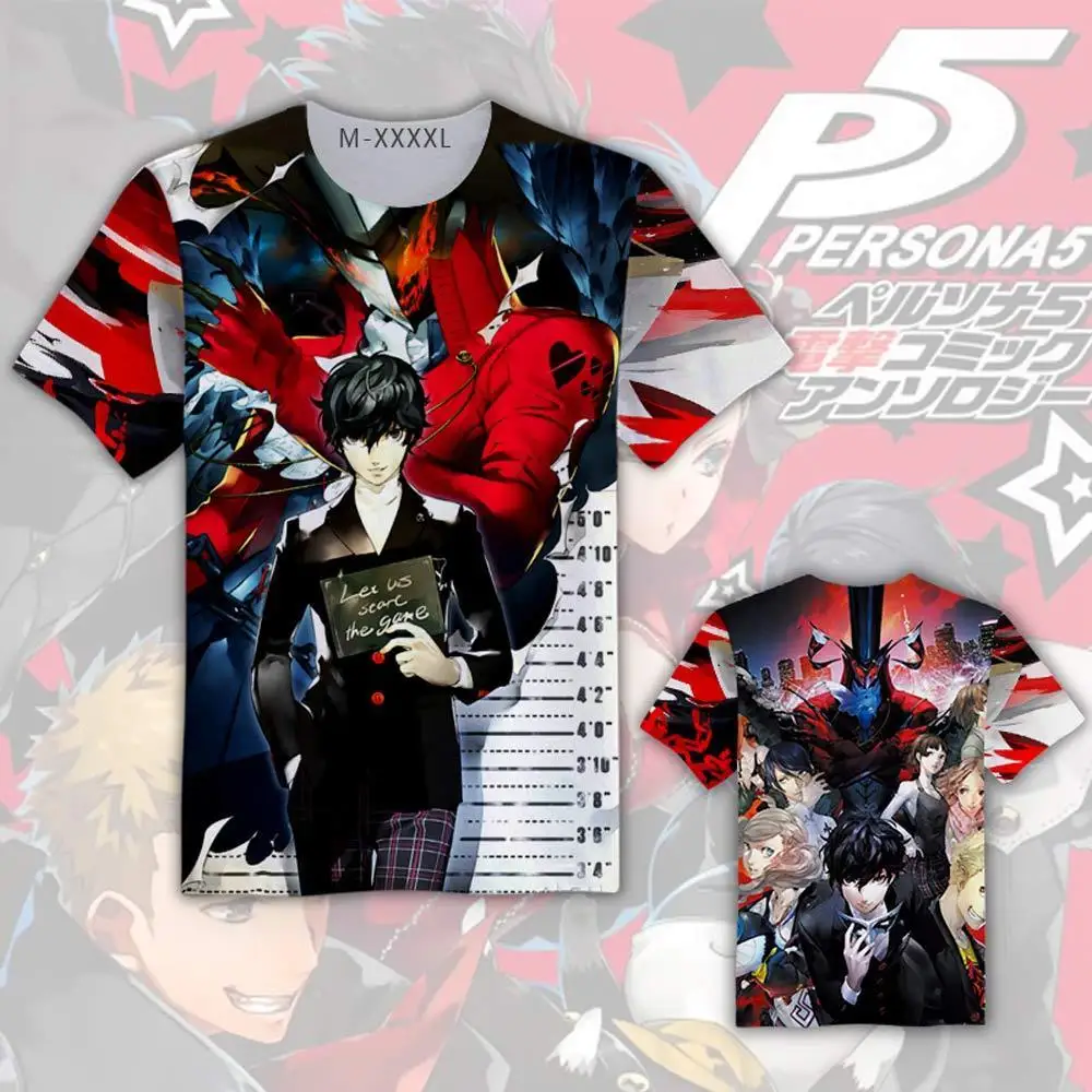 OHCOMICS унисекс Otaku аниме Persona 5 Ren Amamiya короткий рукав хлопок Лето Повседневная