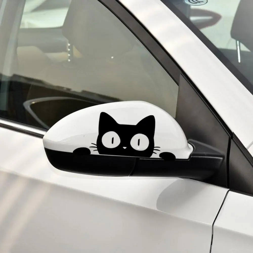 

1 Pcs 14CM*6.2CM Universal Surprise Cat Peeking Sticker Black/White Funny Vinyl Decal Car Styling Decoration Accessories