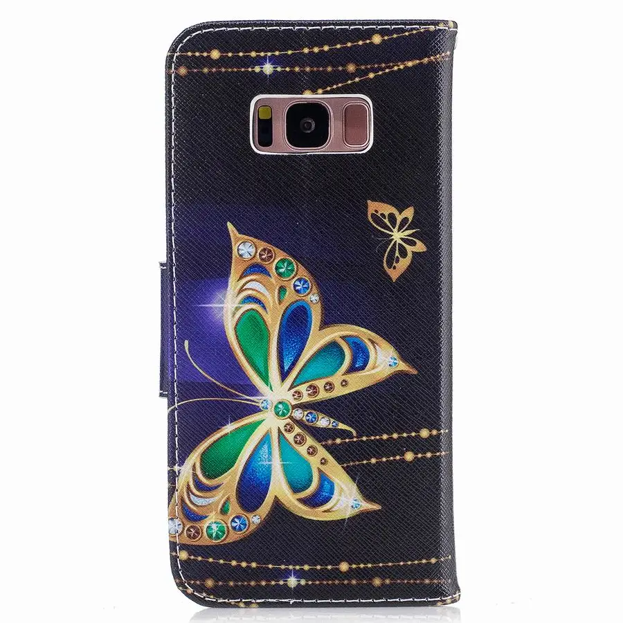 Для Samsung Galaxy S8 Plus Leathe прекрасные расписные для Coque Флип Бумажник Мультфильм чехол